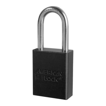 Master Lock American Lock Aluminum Safety Padlock, 1-1/2inW x 1-1/2inH Shackle, Black S1106BLK